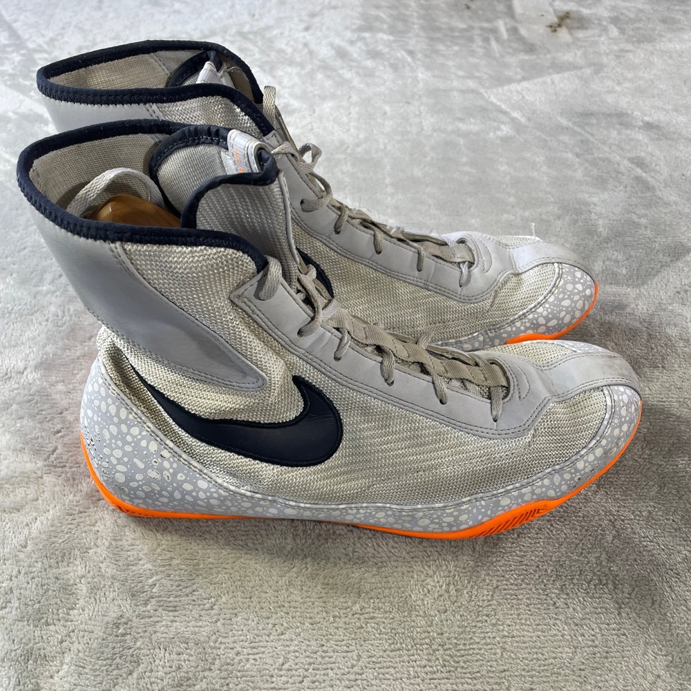 Nike Machomai SE Boxing Shoes Mens 12 Grey Orange Electric Olympic DJ4472-900